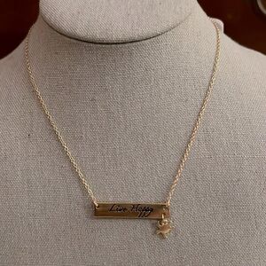 Viva Life gold bar “Live Happy” w crab charm NWT